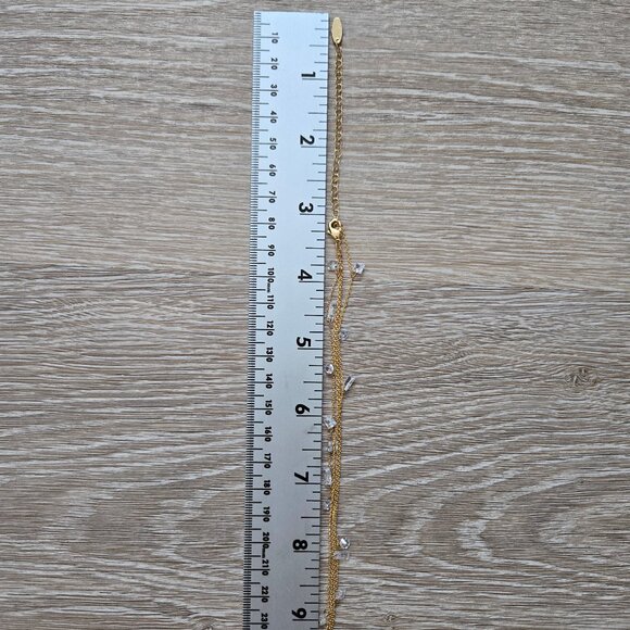 Lulus Alluring Sparkles 14kt Gold Rhinestone Layered Necklace New With Tags - Picture 14 of 16